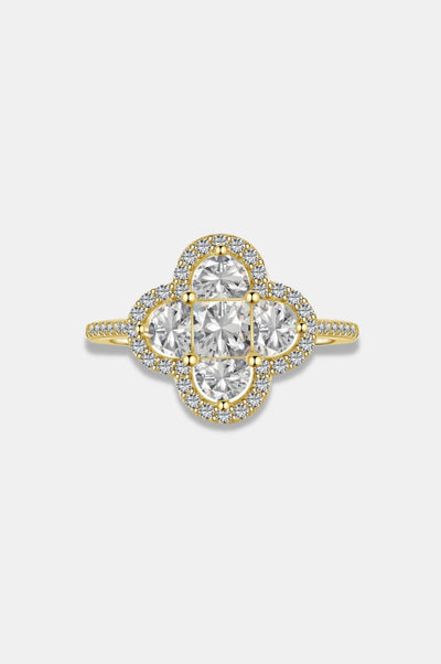 Abyss Ring - 18k Gold Plated - 925 Sterling Silver - Clover Design - Zirconia Diamonds - Majestic Jewelry - Noticeable Piece - Radiant Accessory - Luxury Gift - Treasured Keepsake - La Lueure