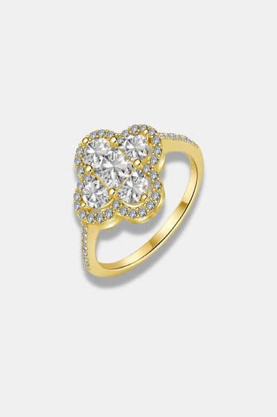 Abyss Ring - 18k Gold Plated - 925 Sterling Silver - Clover Design - Zirconia Diamonds - Majestic Jewelry - Noticeable Piece - Radiant Accessory - Luxury Gift - Treasured Keepsake - La Lueure