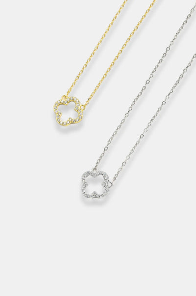 Clover Necklace, Four-Leaf Clover Pendant, Diamond Clover Necklace, Gold Clover Necklace, Silver Clover Necklace, Elegant Jewelry, Lucky Charm Necklace, Gift Jewelry, La Lueure