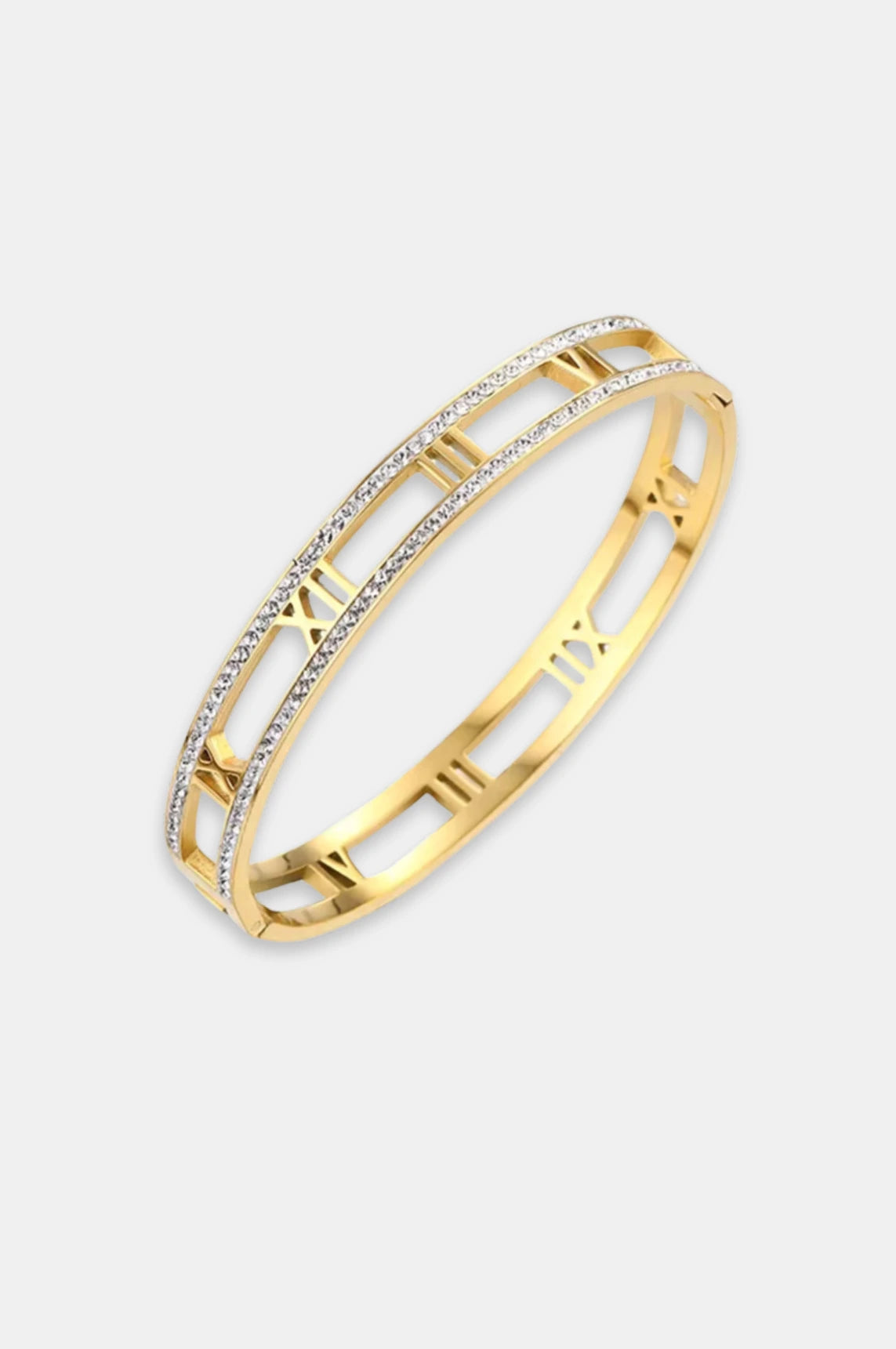 Timeless Bangle, Roman Text Bangle, Diamond Adorned Bangle, Elegant Jewelry, Historical Jewelry, Luxury Bangle, Gift Jewelry, La Lueure