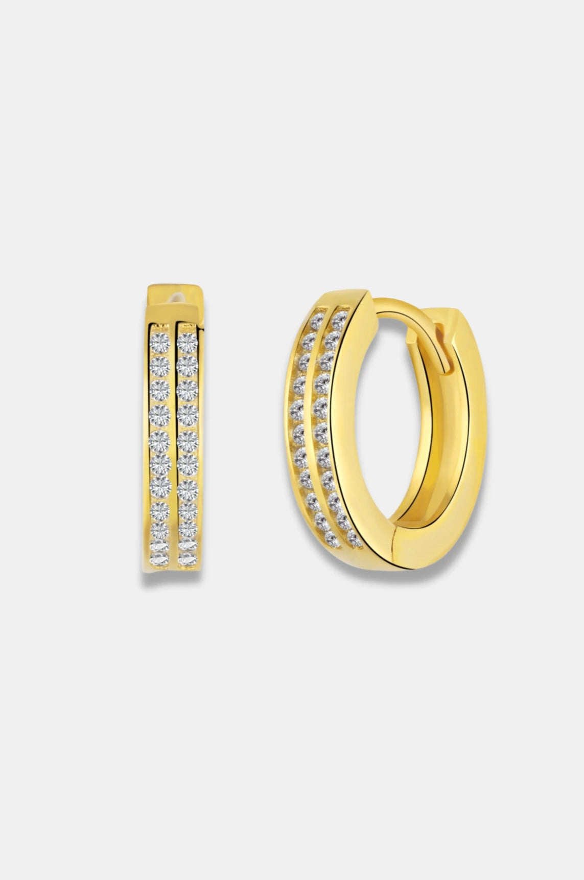 Sophia Hoops - Gold Hoops - 18k Gold Plated - 925 Sterling Silver - 5A Zirconia Diamonds - Elegant - Versatile - Everyday Wear - Chic - Sophisticated - Luxury Jewelry - Ideal Gift - La Lueure