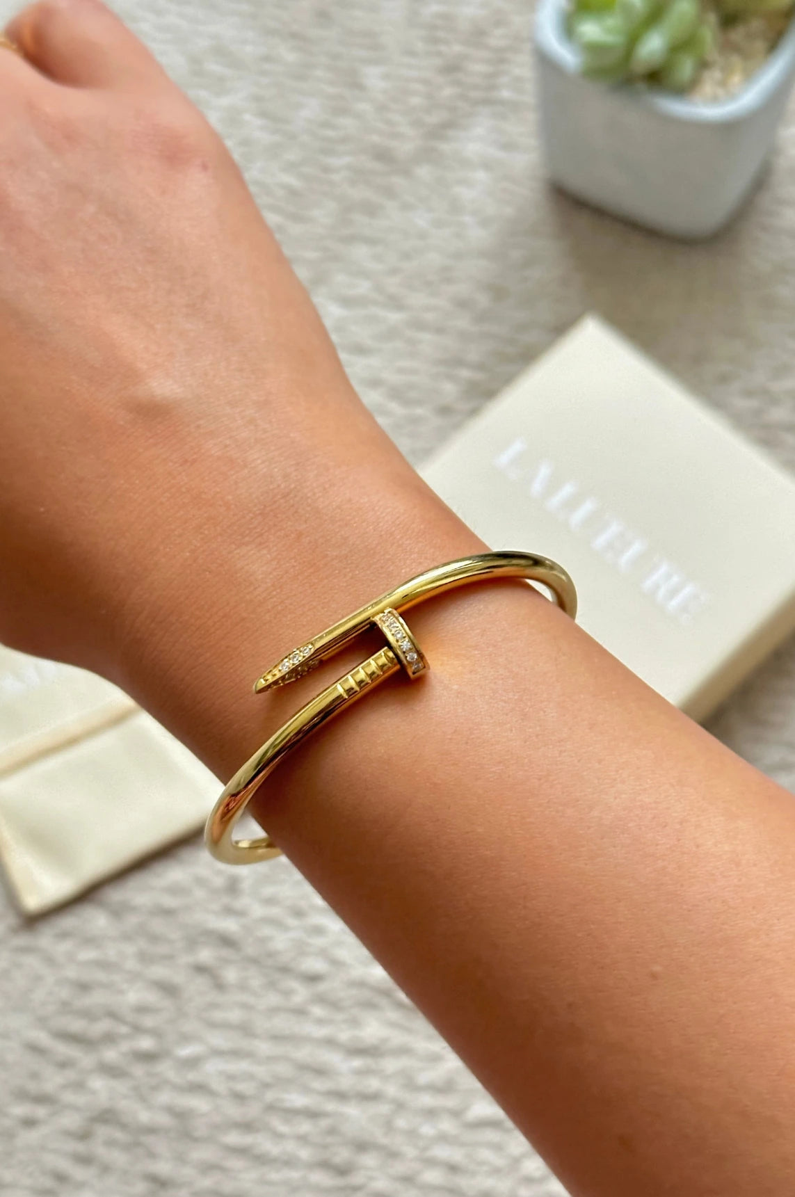 Nail Bracelet, Gold Bracelet, Silver Bracelet, Rose Gold Bracelet, Unique Jewelry Design, Modern Bracelet, Industrial Inspired Jewelry, Fashion Bracelet, La Lueure