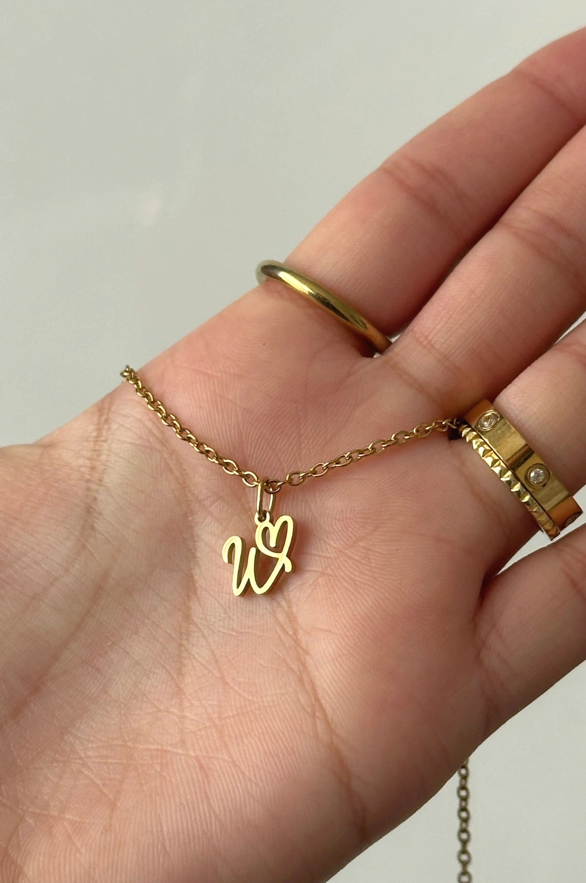 Heart Initiales Collier