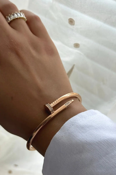 Nail Bracelet, Gold Bracelet, Silver Bracelet, Rose Gold Bracelet, Unique Jewelry Design, Modern Bracelet, Industrial Inspired Jewelry, Fashion Bracelet, La Lueure